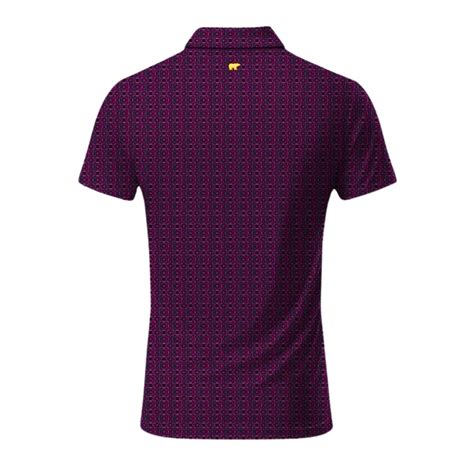 Jack Nicklaus Men’s Maroon Circular Geometric Pattern Golf Polo T-Shir