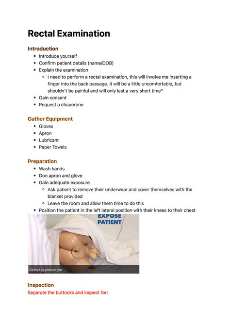 Rectal Examination - Re c ta l E xa m i n a t i o n Introduction Gather ...