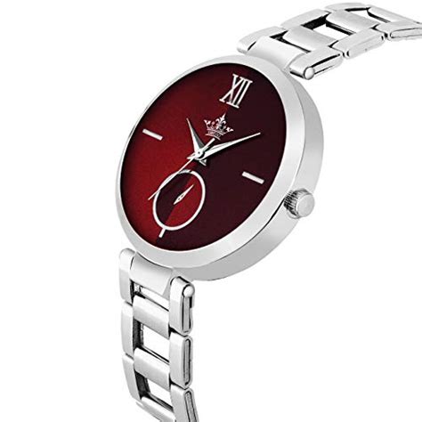 Swisso Analogue Women's Watch (Maroon Dial Silver Colored Strap ...