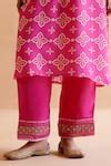 Buy Pink Silk Embroidery V-neck Asavari Digital Print Tunic And Pant ...