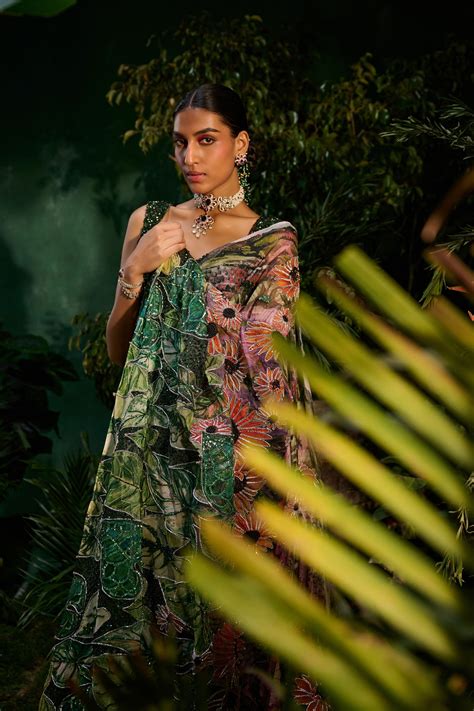 Payal & Zinal - Wild Floral Multi Colour Saree - Elahe