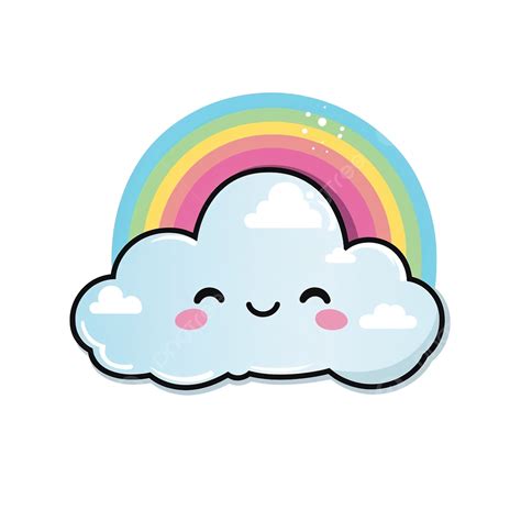 Rainbow With Clouds Template