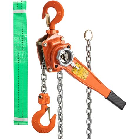 VEVOR Lever Chain Hoist, 1.5Ton 3300lbs Capacity Ratchet Puller with ...