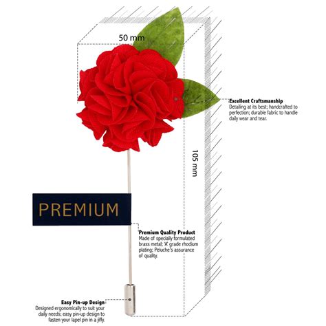 Buy Floral Leaf - Red Brooch Lapel Pin Online |Buy Lapel Pin Online ...
