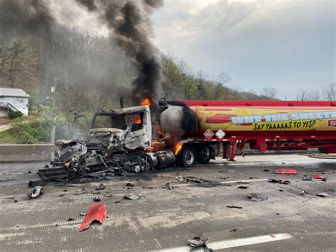 Lanes reopen after fiery crash on Interstate 64