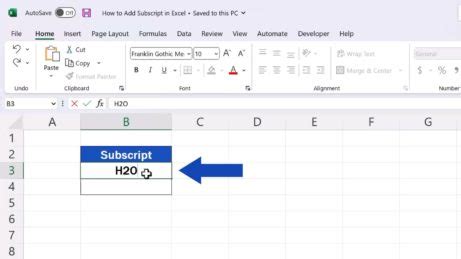 Image result for Excel Add Subscript to a Number