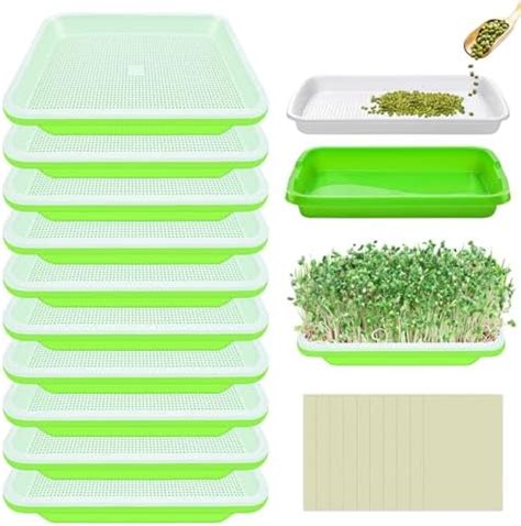 Legigo 10 Pack Green Seed Sprouter Trays- Soil-Free Cultivation ...