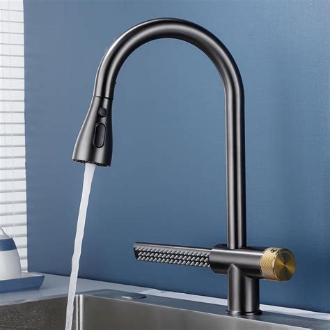Fossa Kitchen faucets with Waterfall Shower Stainless Steel Single Hole ...