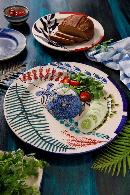 Buy Wonderland Hand Painted Blue Ceramic Round Platter Online – Freedom ...