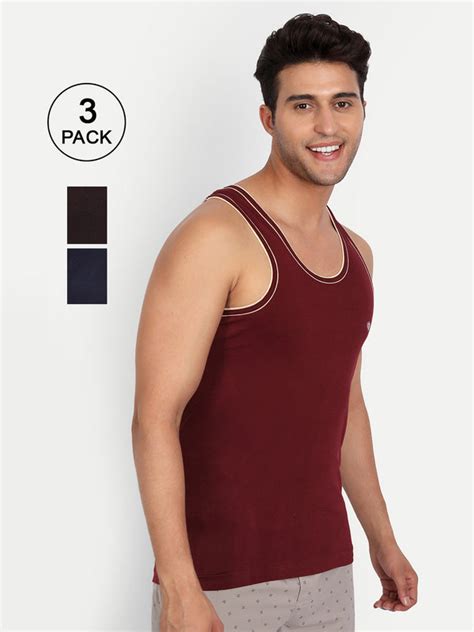 Buy Men Dyed Vest (Pack Of 3) Brown -Navy-Maroon ₹260: TT Bazaar – T T ...