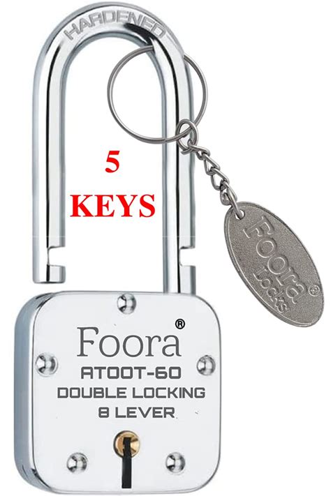 Foora Atoot 60mm Lock and keys | Long Hardened Shackle Padlock | Home ...