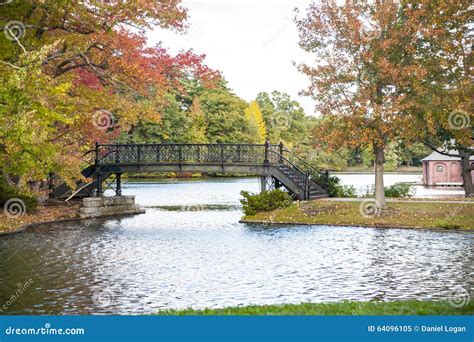Iron bridge in park stock image. Image of pond, providence - 64096105