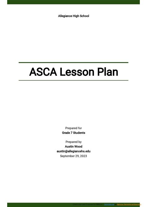 Free ASCA Bullying Lesson Plan Template - Google Docs, Word, Apple ...