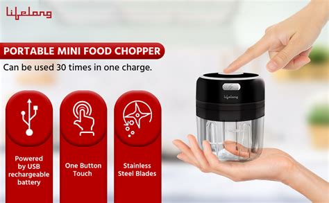 Buy Lifelong USB Rechargeable Wireless Electric Chopper with Stainless ...