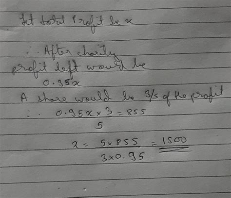 A and B invest in a business in the ratio 3 : 2. If 5% of the total ...
