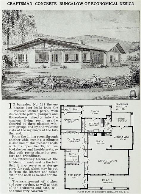 Vintage California Craftsman Bungalow House Plans Craftsman Bungalow