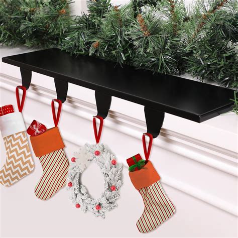 Amazon.com: Ceenna Christmas Stocking Holder with 4 Hooks Mantel ...