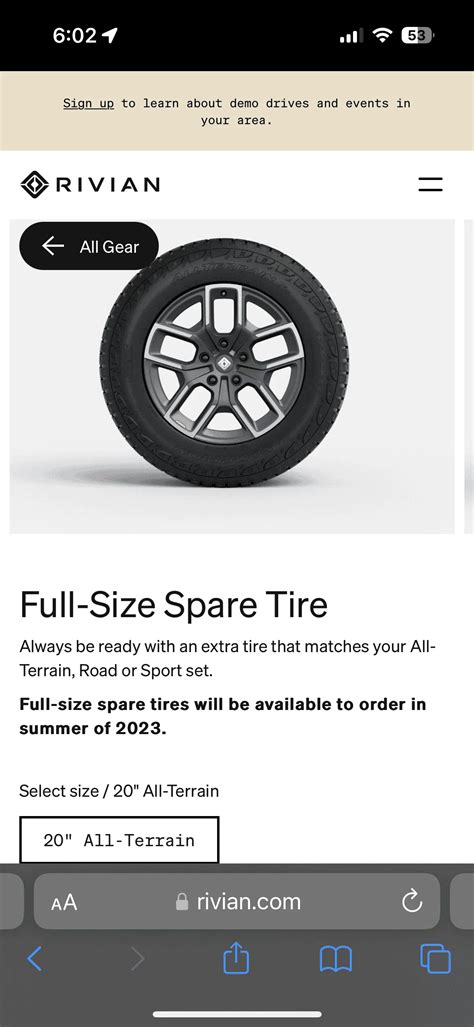 Full-Size Spare Tire listed in Rivian Gear Shop! | Rivian Forum - R1T ...