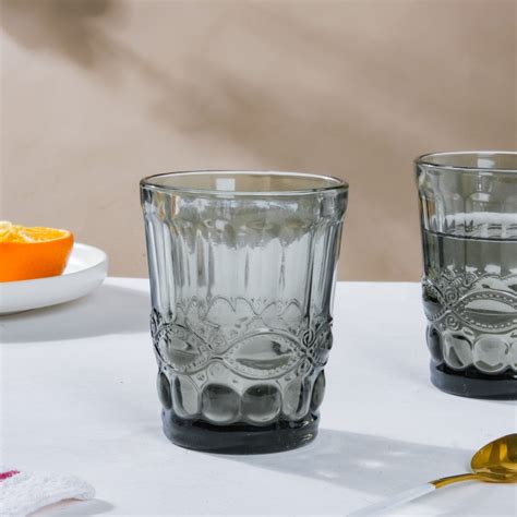 Everyday Drinking Glass Grey Set Of 6 250 ml