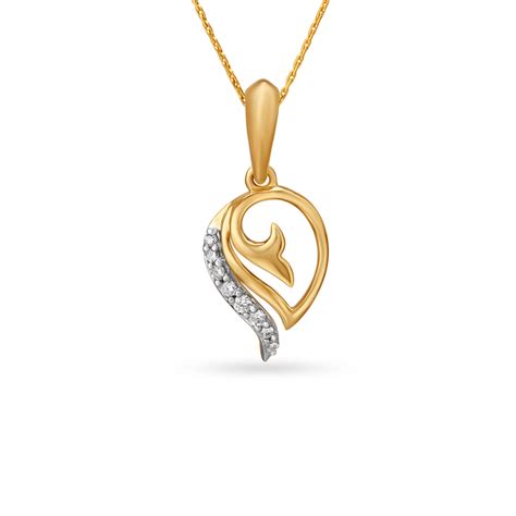 Enchanting Leaf Gold and Diamond Pendant