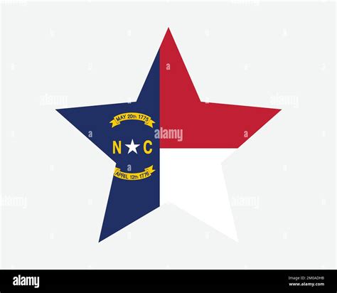 North Carolina Star Flag. NC USA Five Point Star Shape State Flag ...