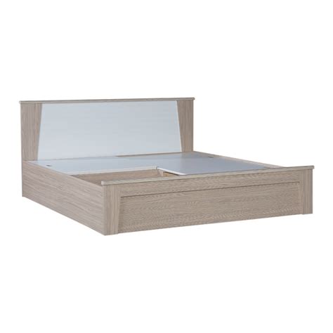 Buy Ambra Queen bed with Box storage in Oak Colour Online - 63% Off ...