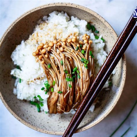 Enoki Mushroom and Rice Bowl Recipe | Recipes.net