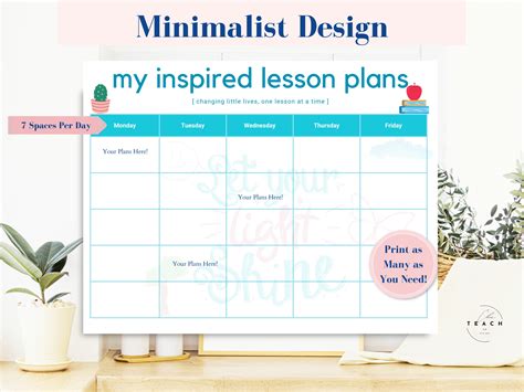 Editable Lesson Plan Template Teacher Elementary School Weekly Teach ...