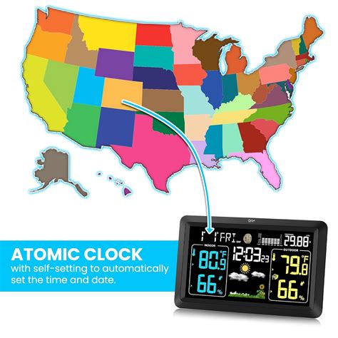 Buy Weather Station with Atomic Clock Indoor Outdoor Thermometer ...