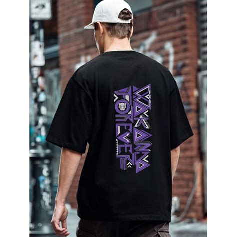 Buy Bewakoof Official Marvel Men's Black Wakanda Forever Graphic ...