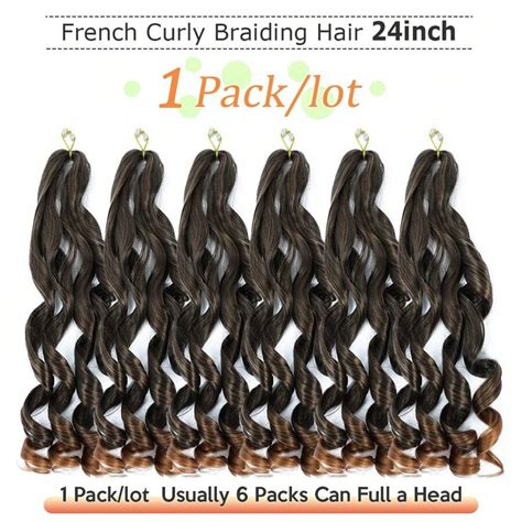 24 Inch 1 Pack Ombre French Curl Braiding Hair Loose Wave Bouncy ...