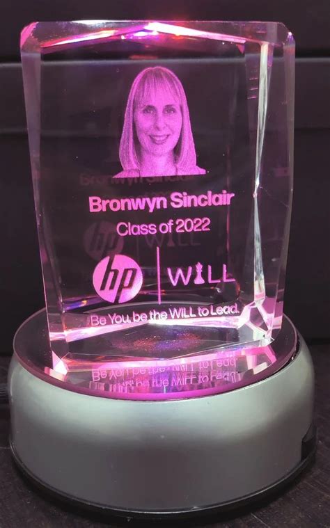 3D Laser Engraved Personalized Corporate Gifting - Glass Emerging Star ...