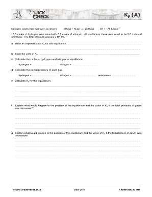 Kp Problems Chemsheets Answers - Fill Online, Printable, Fillable ...