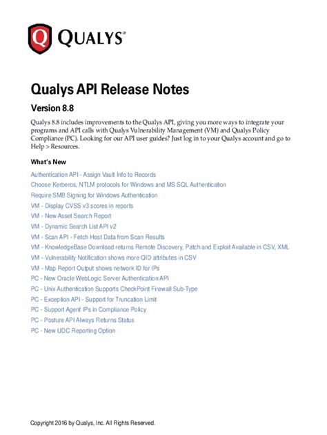 Fillable Online Qualys API Release Notes Fax Email Print - pdfFiller