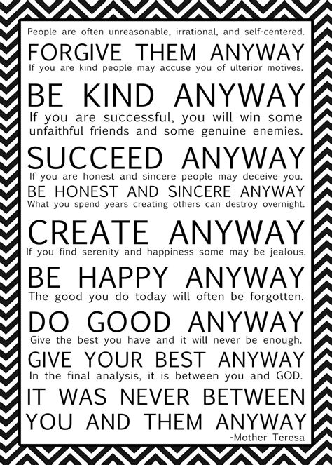 mother teresa quotes do it anyway printable - Candi Russo