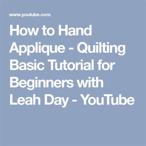 Hand Applique Tutorial 的图像结果