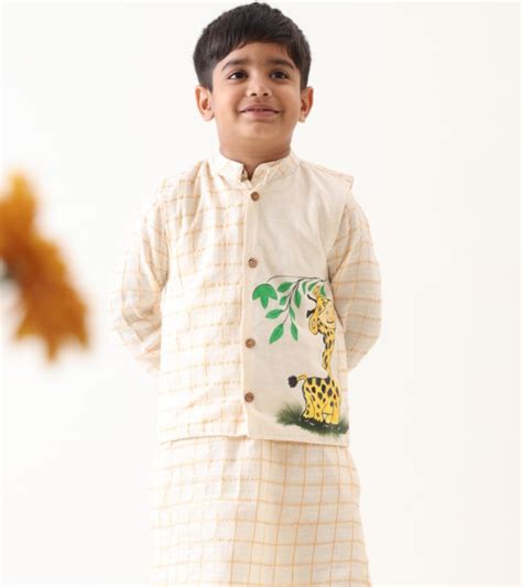 Boys Cotton Hand-painted Giraffe Jacket Only – Jilmil