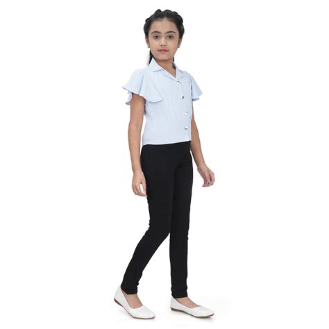 Plain Flared Sleeve Shirt With Elastic Waist – Tiny Girl