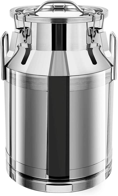 30L Stainless Steel Milk Can, 8 Gallon Heavy Duty Milk Jug Milk Bucket ...