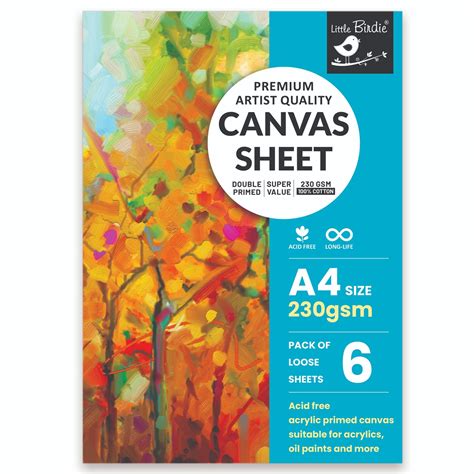 Premium Artist Canvas Sheets A4 Size 230 Gsm Pack Of 6 Sheets – Itsy Bitsy