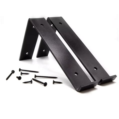 Heavy Duty Floating Shelf Brackets,Rustic Iron 6x10 Inch Black Metal ...