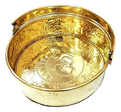 Buy DivineTemples Brass Flower Basket (Gold_18.5 x 5.5 cm) Online at ...