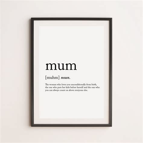 Mum Definition Print, Mothers Day Print, Dictionary Print, Definition ...