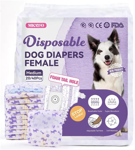 MICOOYO Disposable Dog Diapers Female, Doggie Diapers for Dogs Female ...