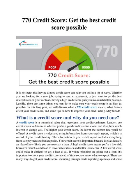 770 Credit Score