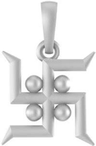 Akshat Sapphire Sterling Silver (92.5% purity) Spiritual Swastik Symbol ...