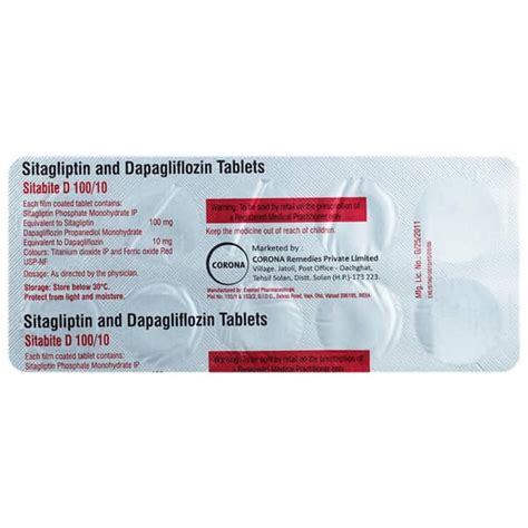 Sitabite D 100/10mg Strip Of 10 Tablets: Uses, Side Effects, Price ...