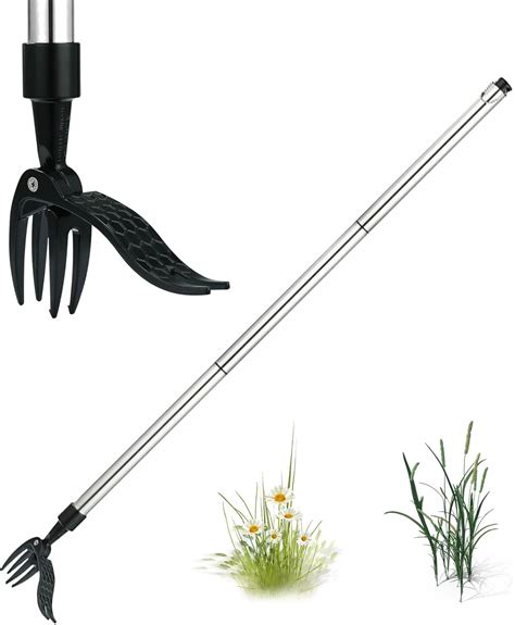 Amazon.com : Garden Weed Puller Tool, 39" Stand Up Weed Puller Tool with Long Handle, 4 Claw ...