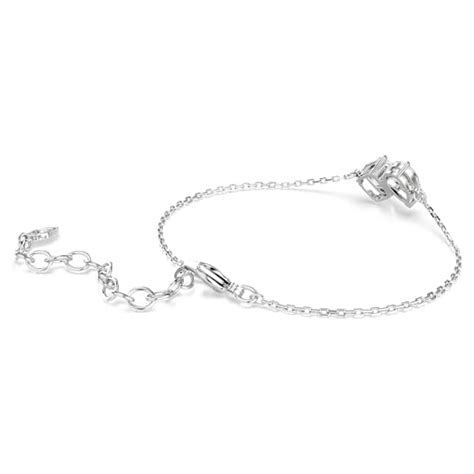 Mesmera bracelet, Mixed cuts, White, Rhodium plated | Swarovski