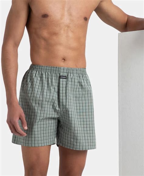 Buy Super Combed Mercerized Cotton Woven Checkered Boxer Shorts with ...